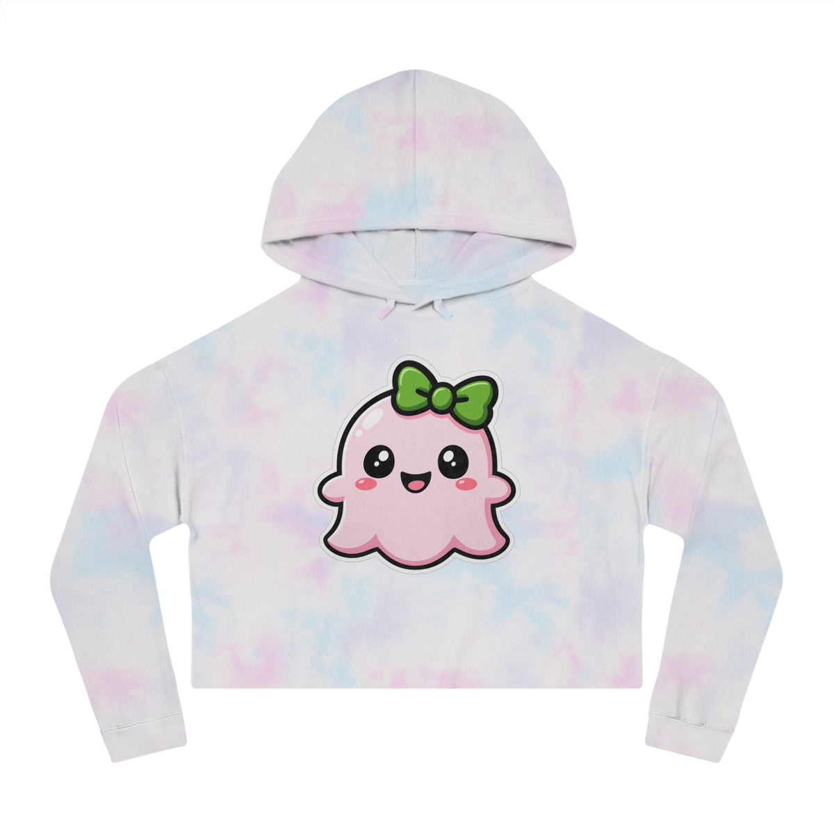 Happy "Penelope" Spookie Cropped Hoodie – Cute Kawaii Bow Graphic for Women