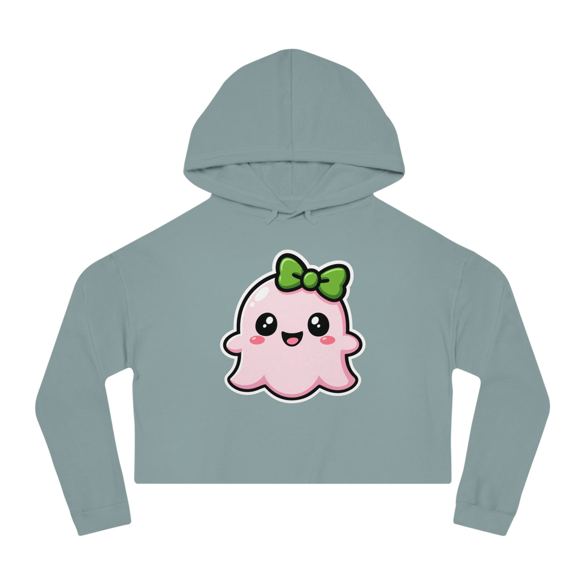 Happy "Penelope" Spookie Cropped Hoodie – Cute Kawaii Bow Graphic for Women