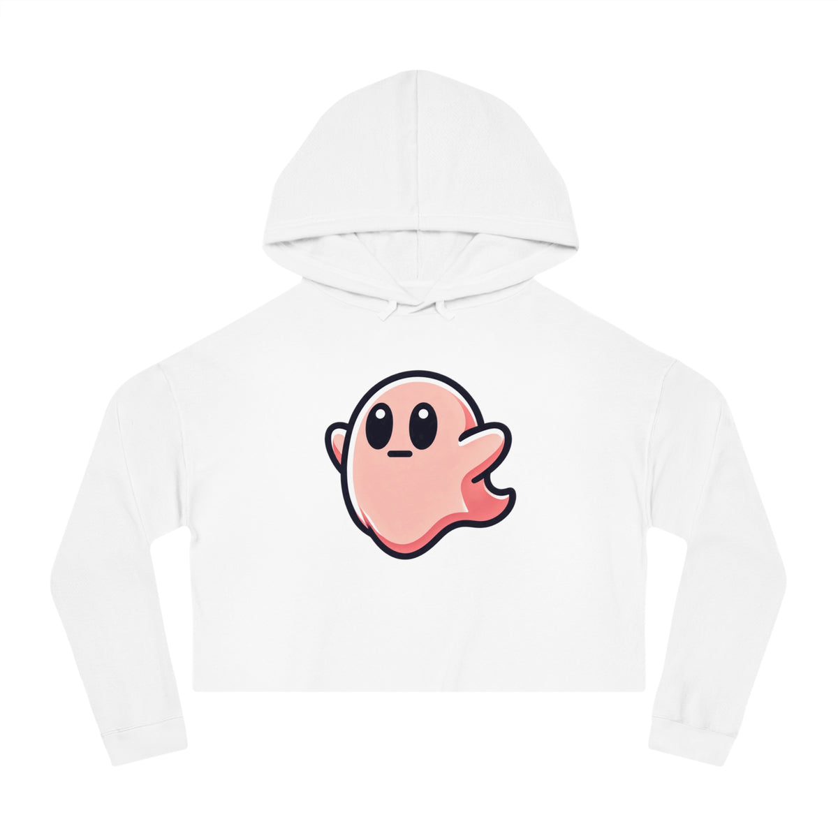 Susy "Midly Confused" Spookie Cropped Hoodie — Women’s Kawaii Ghost Hooded Sweatshirt