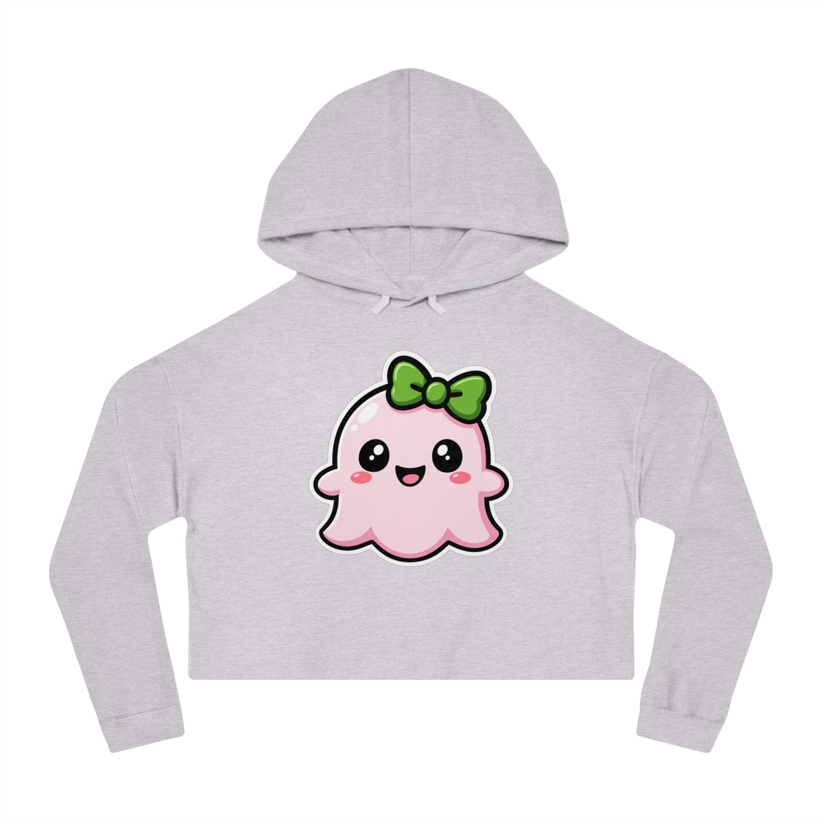 Happy "Penelope" Spookie Cropped Hoodie – Cute Kawaii Bow Graphic for Women