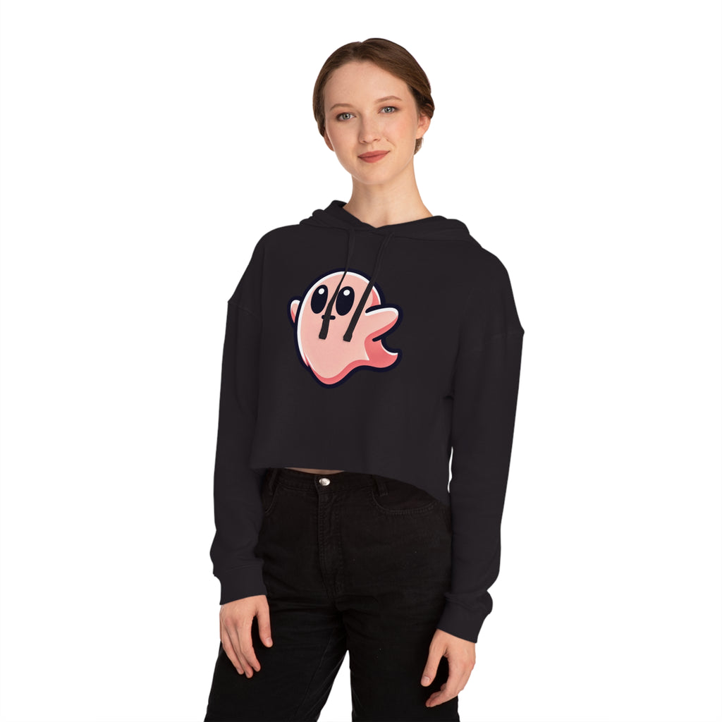 Susy "Midly Confused" Spookie Cropped Hoodie — Women’s Kawaii Ghost Hooded Sweatshirt