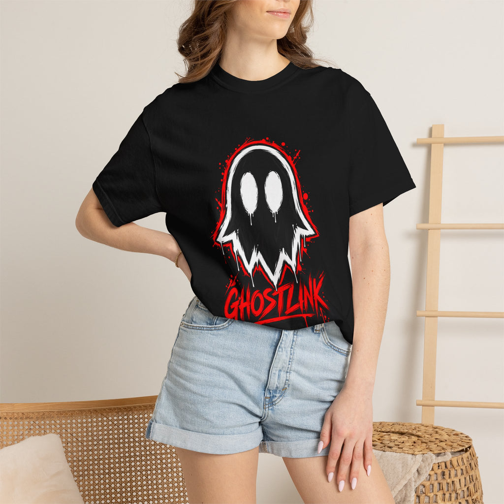 Ghostlink "Ghosty" Logo Garment-Dyed Tee — Heavyweight Streetwear T-Shirt