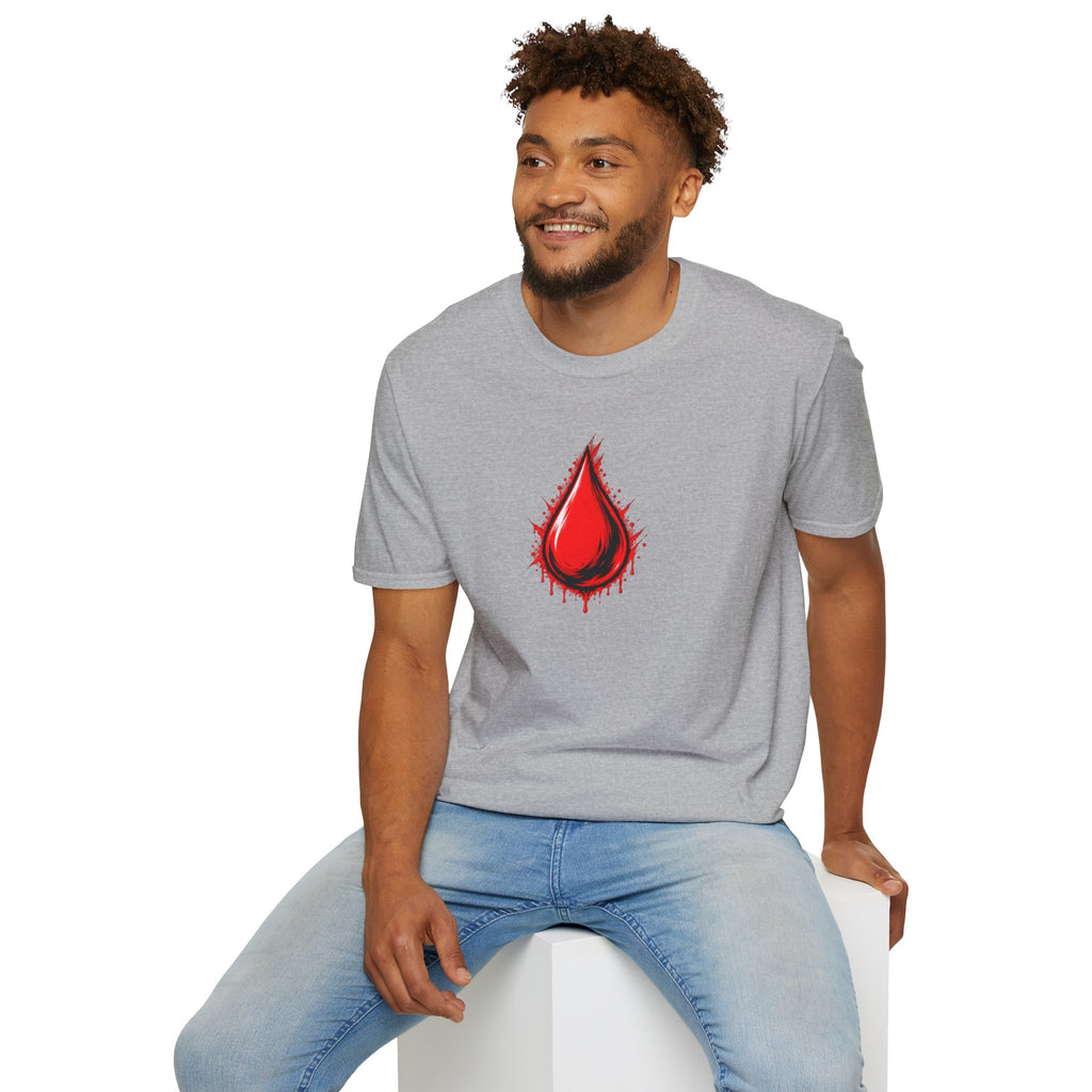 Ghostlink Blood Drop Graphic T-Shirt — Dripping Red Teardrop Design