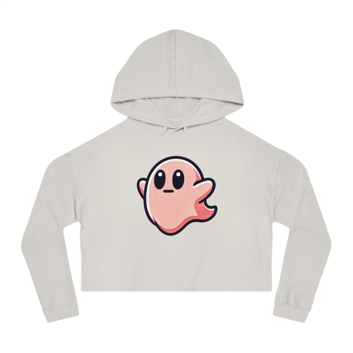 Susy "Midly Confused" Spookie Cropped Hoodie — Women’s Kawaii Ghost Hooded Sweatshirt