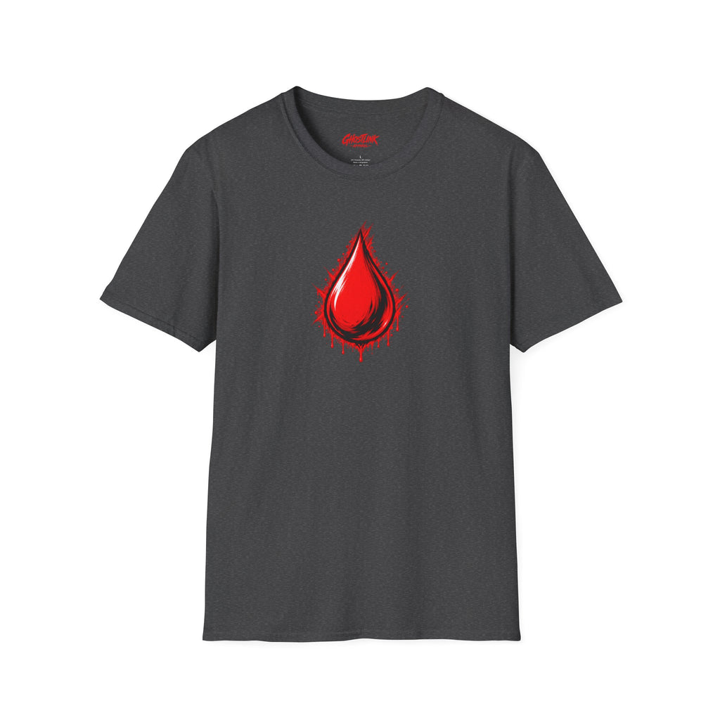 Ghostlink Blood Drop Graphic T-Shirt — Dripping Red Teardrop Design