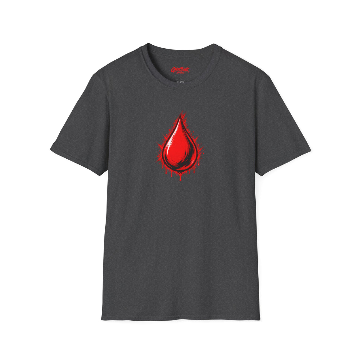 Ghostlink Blood Drop Graphic T-Shirt — Dripping Red Teardrop Design