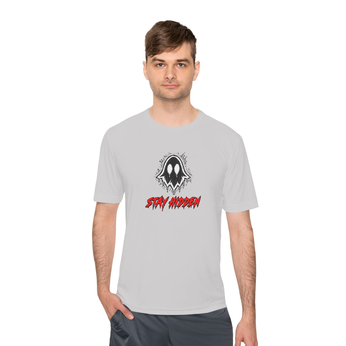 Men's "Stay Hidden" Ghostlink Tee — Moisture-Wicking Graphic Shirt
