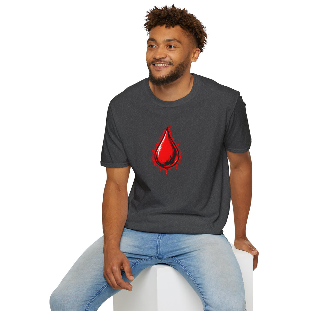 Ghostlink Blood Drop Graphic T-Shirt — Dripping Red Teardrop Design
