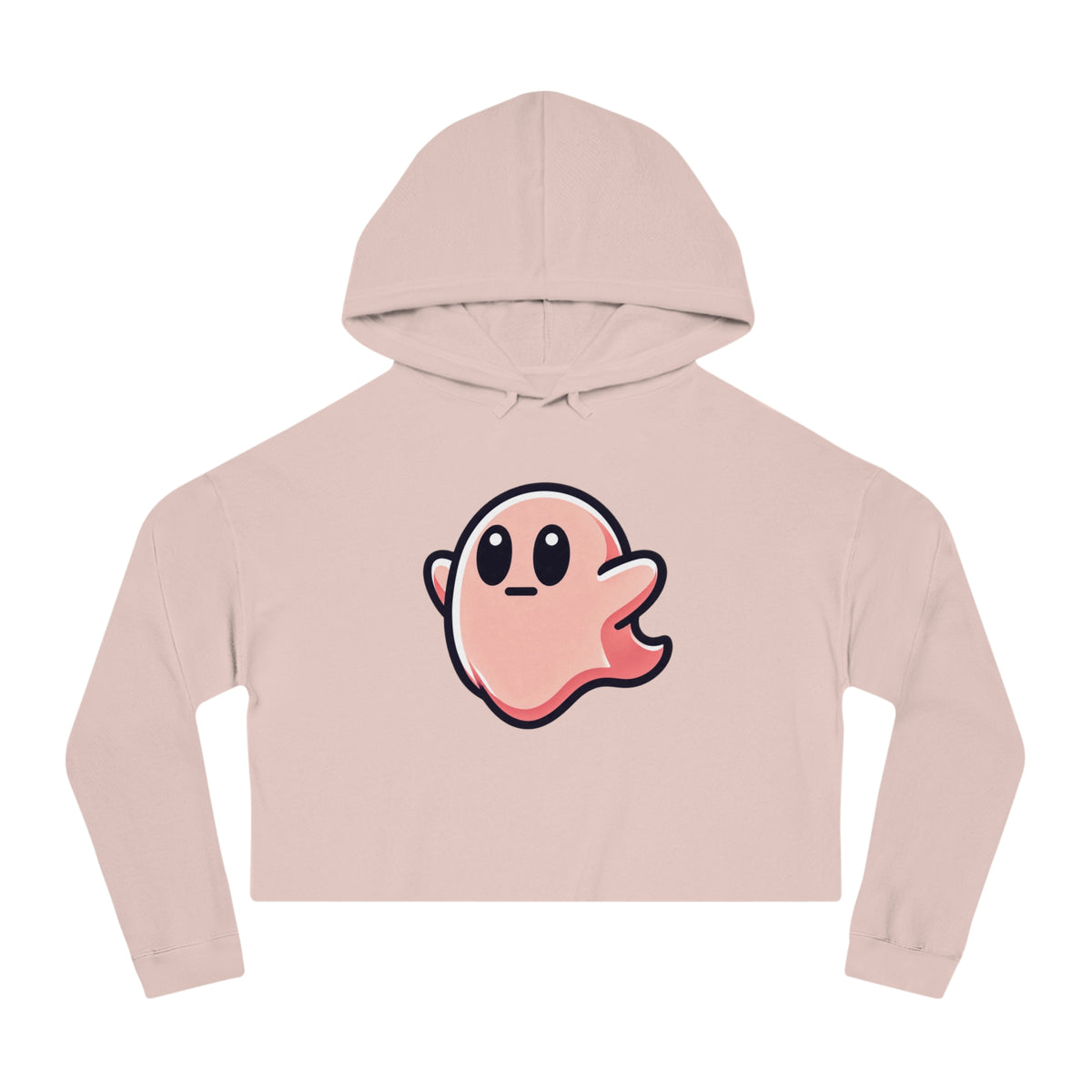 Susy "Midly Confused" Spookie Cropped Hoodie — Women’s Kawaii Ghost Hooded Sweatshirt