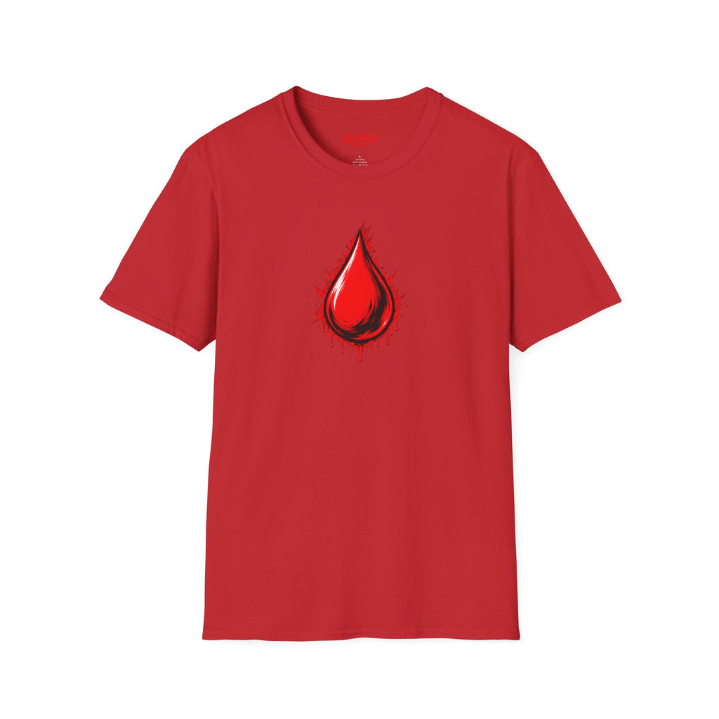 Ghostlink Blood Drop Graphic T-Shirt — Dripping Red Teardrop Design