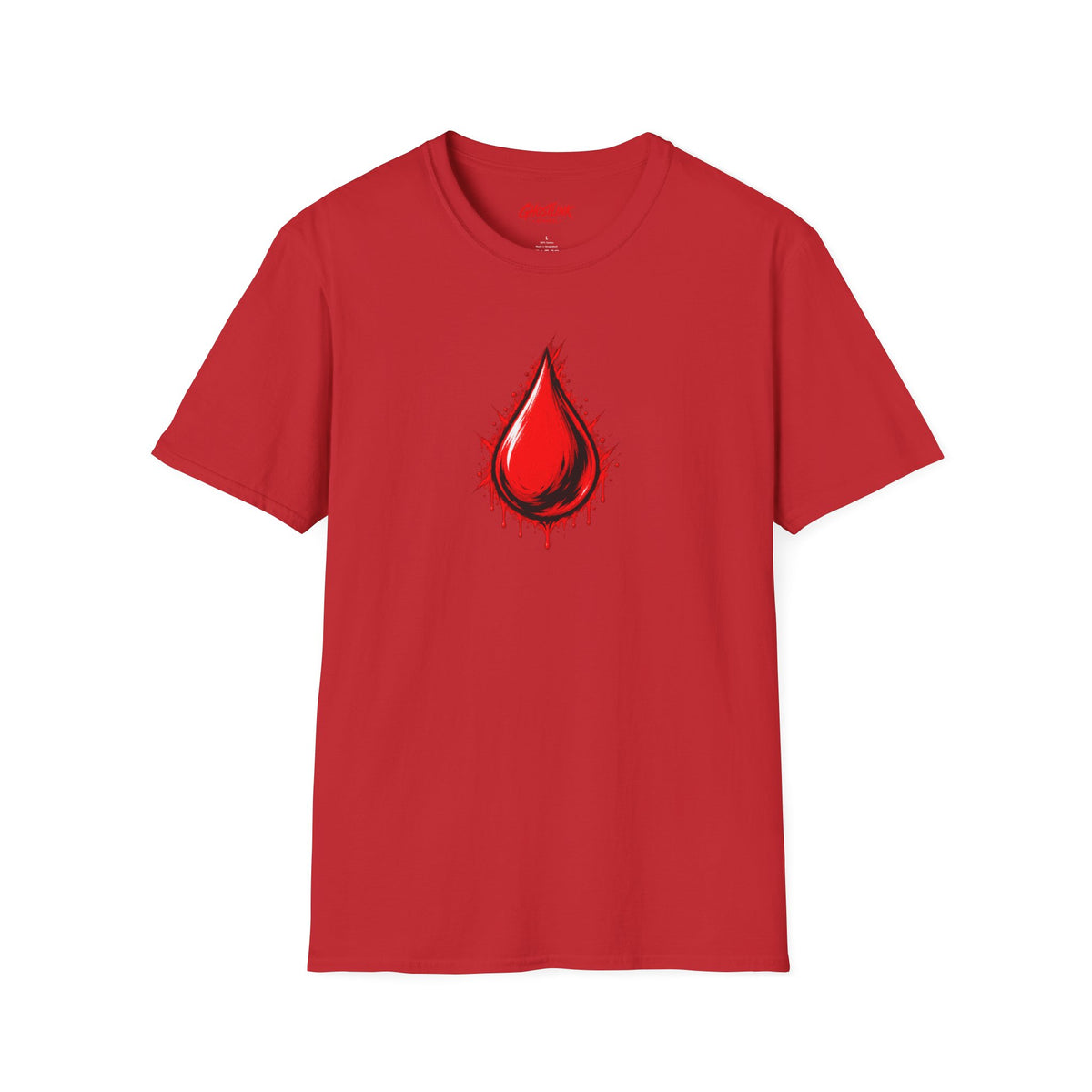 Ghostlink Blood Drop Graphic T-Shirt — Dripping Red Teardrop Design