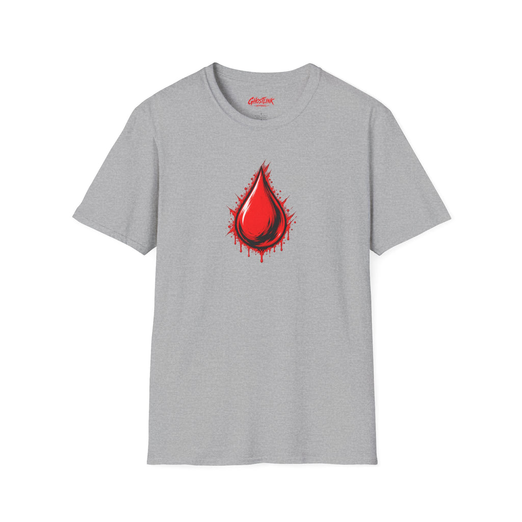 Ghostlink Blood Drop Graphic T-Shirt — Dripping Red Teardrop Design