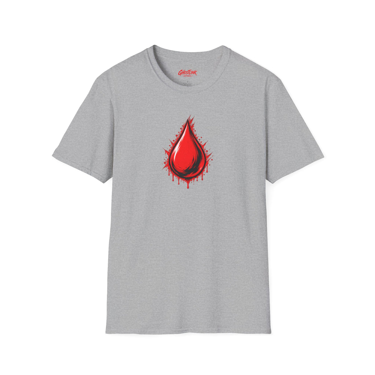 Ghostlink Blood Drop Graphic T-Shirt — Dripping Red Teardrop Design