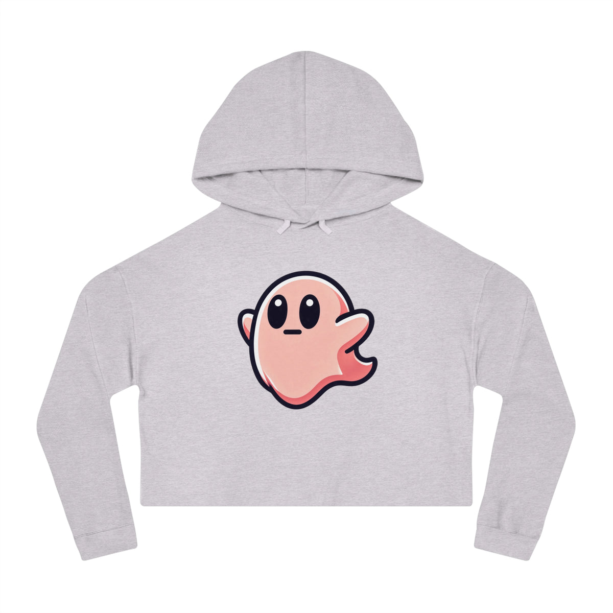 Susy "Midly Confused" Spookie Cropped Hoodie — Women’s Kawaii Ghost Hooded Sweatshirt