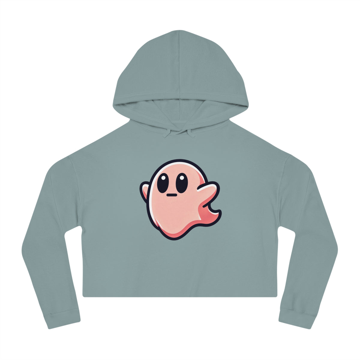 Susy "Midly Confused" Spookie Cropped Hoodie — Women’s Kawaii Ghost Hooded Sweatshirt