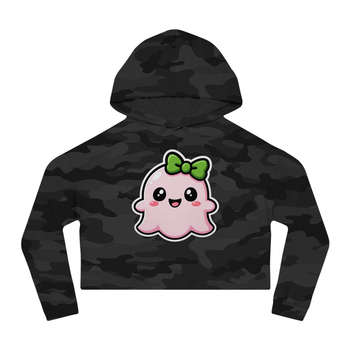 Happy "Penelope" Spookie Cropped Hoodie – Cute Kawaii Bow Graphic for Women