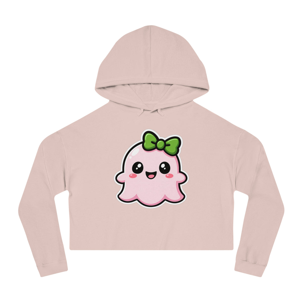 Happy "Penelope" Spookie Cropped Hoodie – Cute Kawaii Bow Graphic for Women