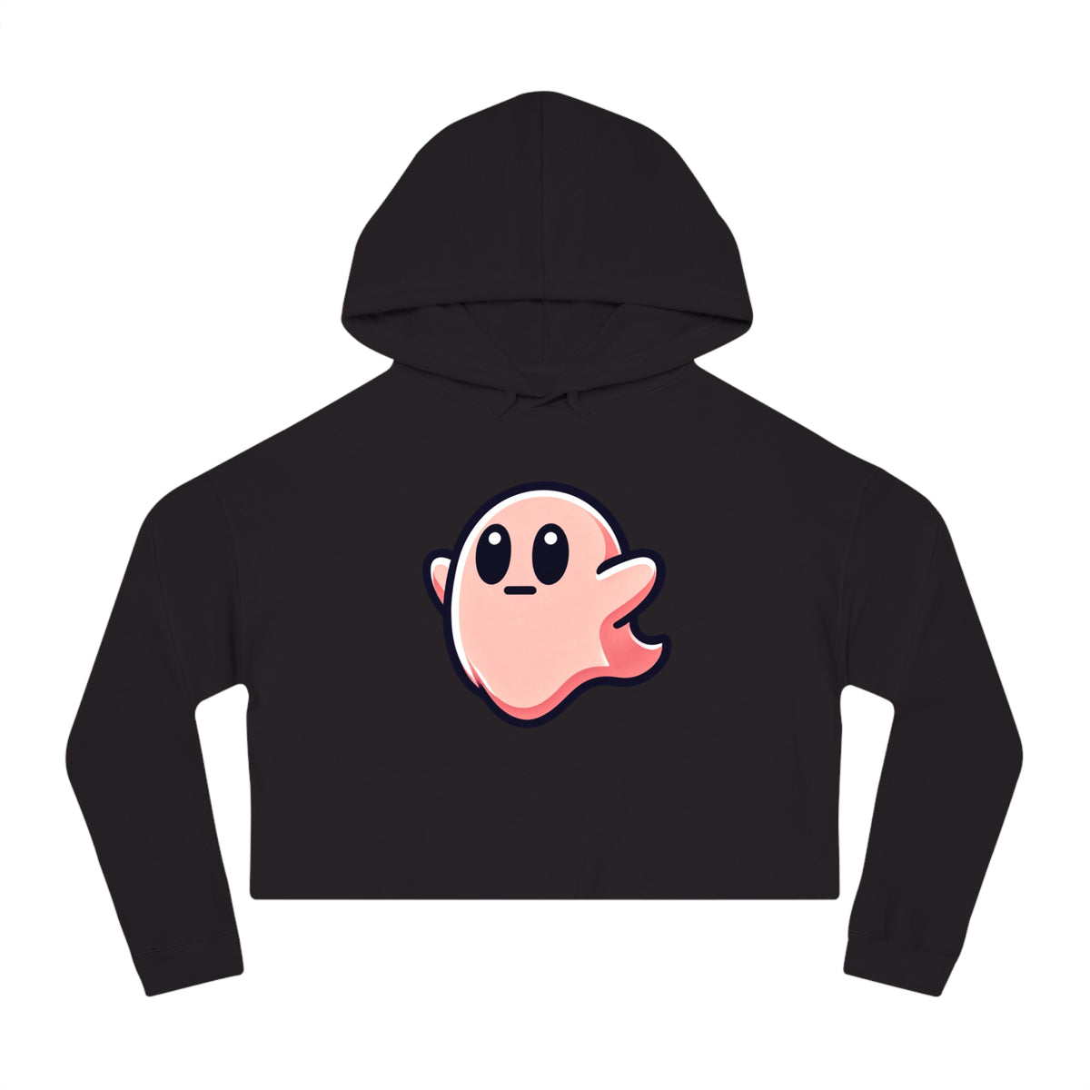 Susy "Midly Confused" Spookie Cropped Hoodie — Women’s Kawaii Ghost Hooded Sweatshirt