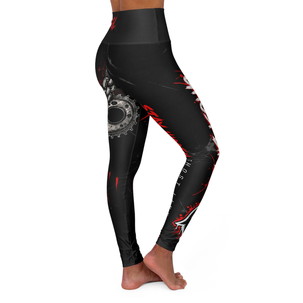 Ghost Link High-Waisted Yoga Leggings — 'Stay Hidden' Graphic Fitness Leggings