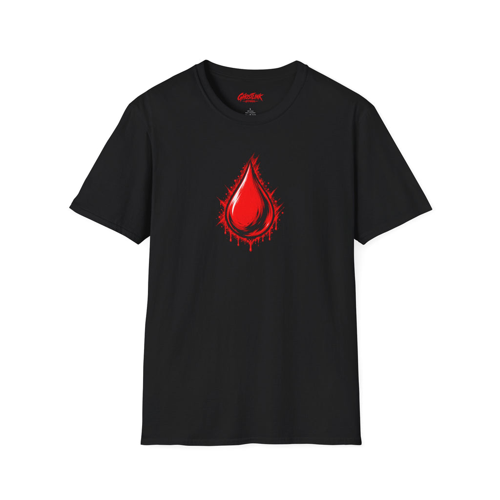 Ghostlink Blood Drop Graphic T-Shirt — Dripping Red Teardrop Design