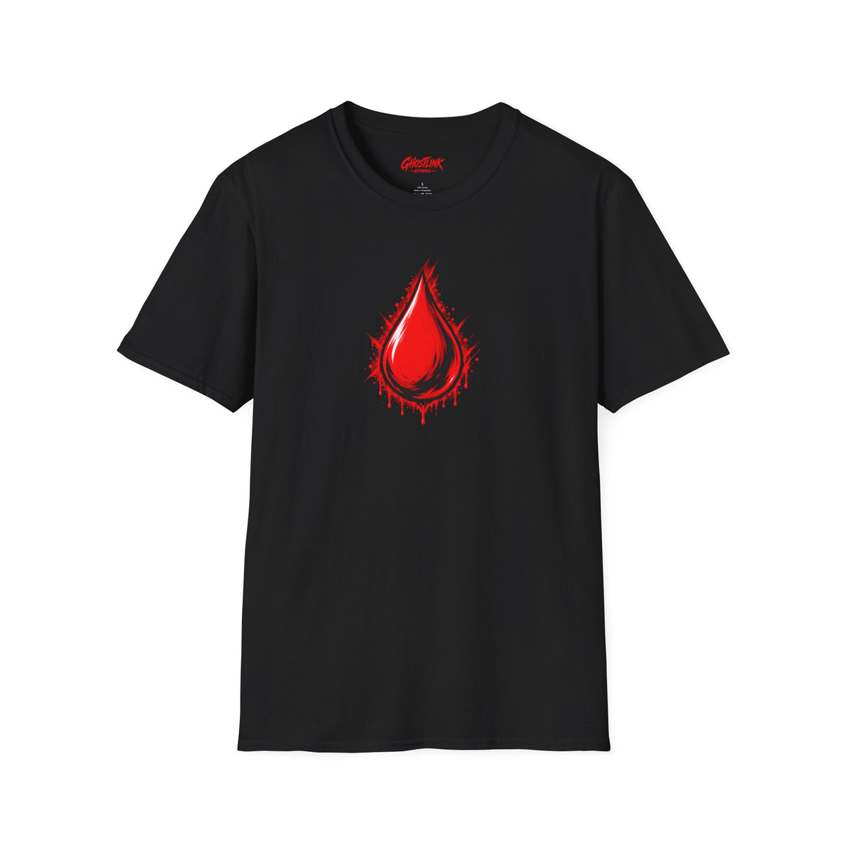 Ghostlink Blood Drop Graphic T-Shirt — Dripping Red Teardrop Design