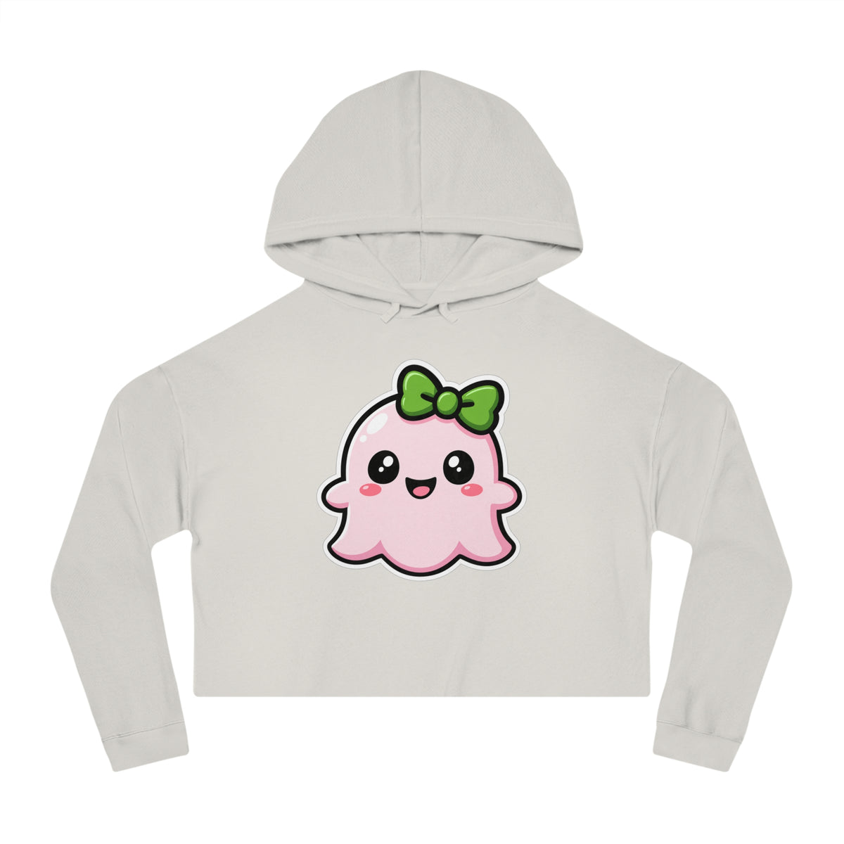 Happy "Penelope" Spookie Cropped Hoodie – Cute Kawaii Bow Graphic for Women