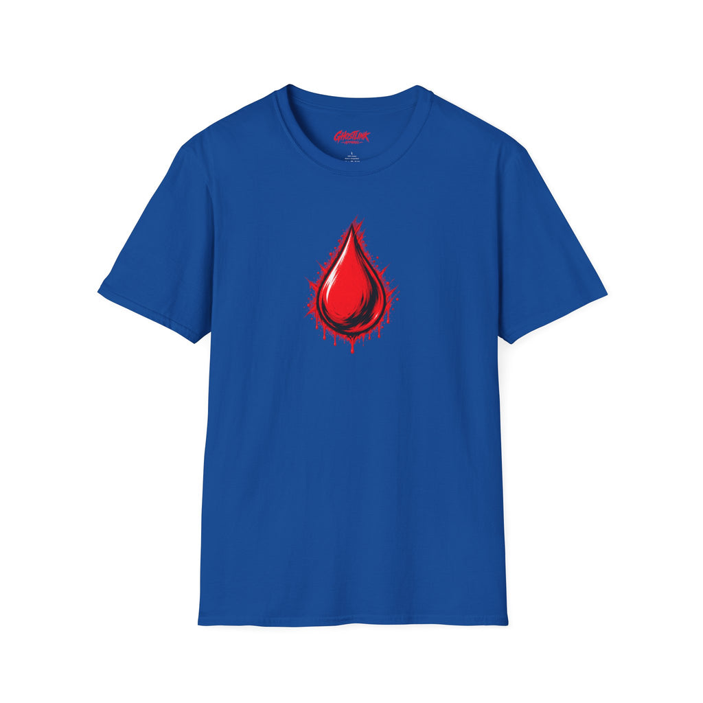 Ghostlink Blood Drop Graphic T-Shirt — Dripping Red Teardrop Design