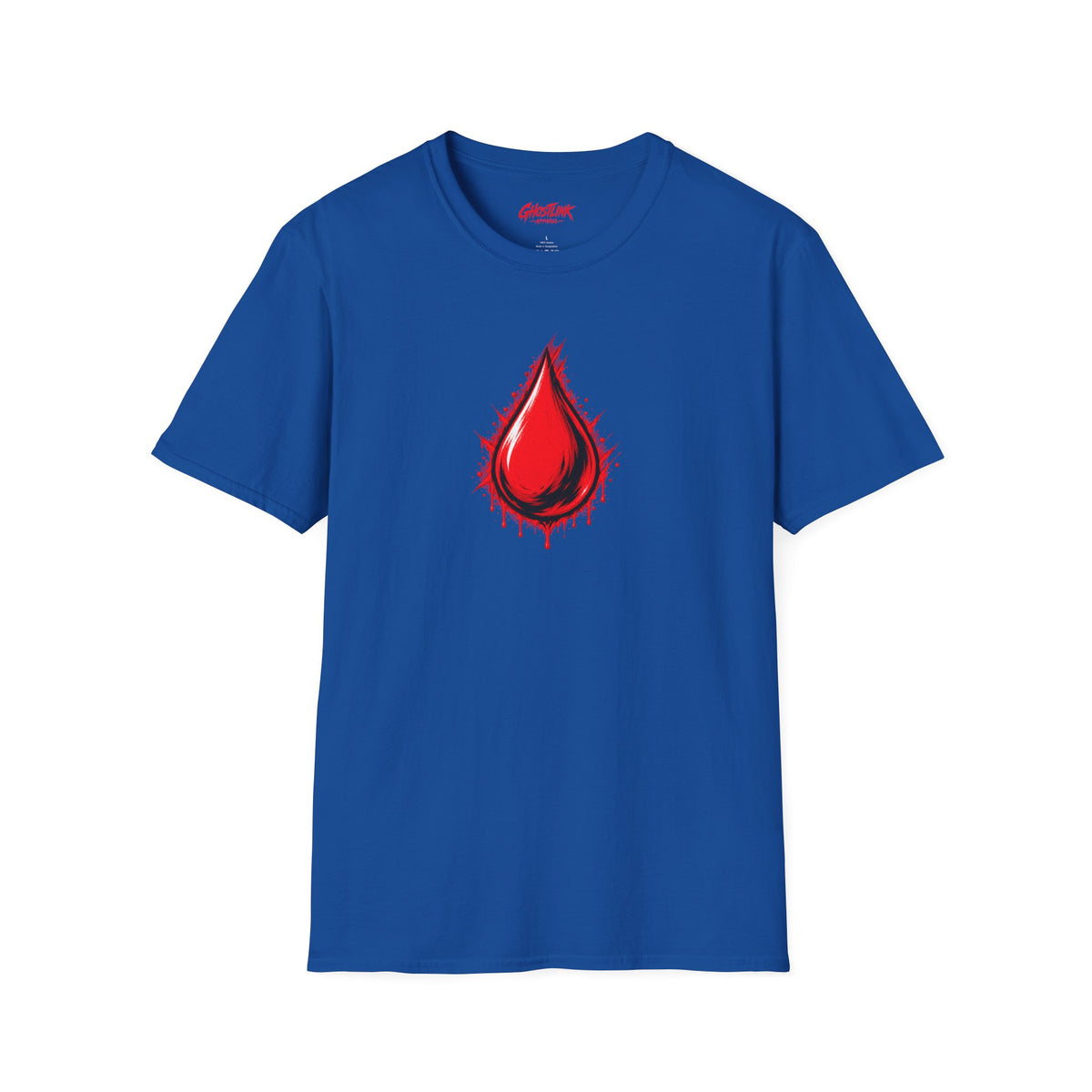 Ghostlink Blood Drop Graphic T-Shirt — Dripping Red Teardrop Design