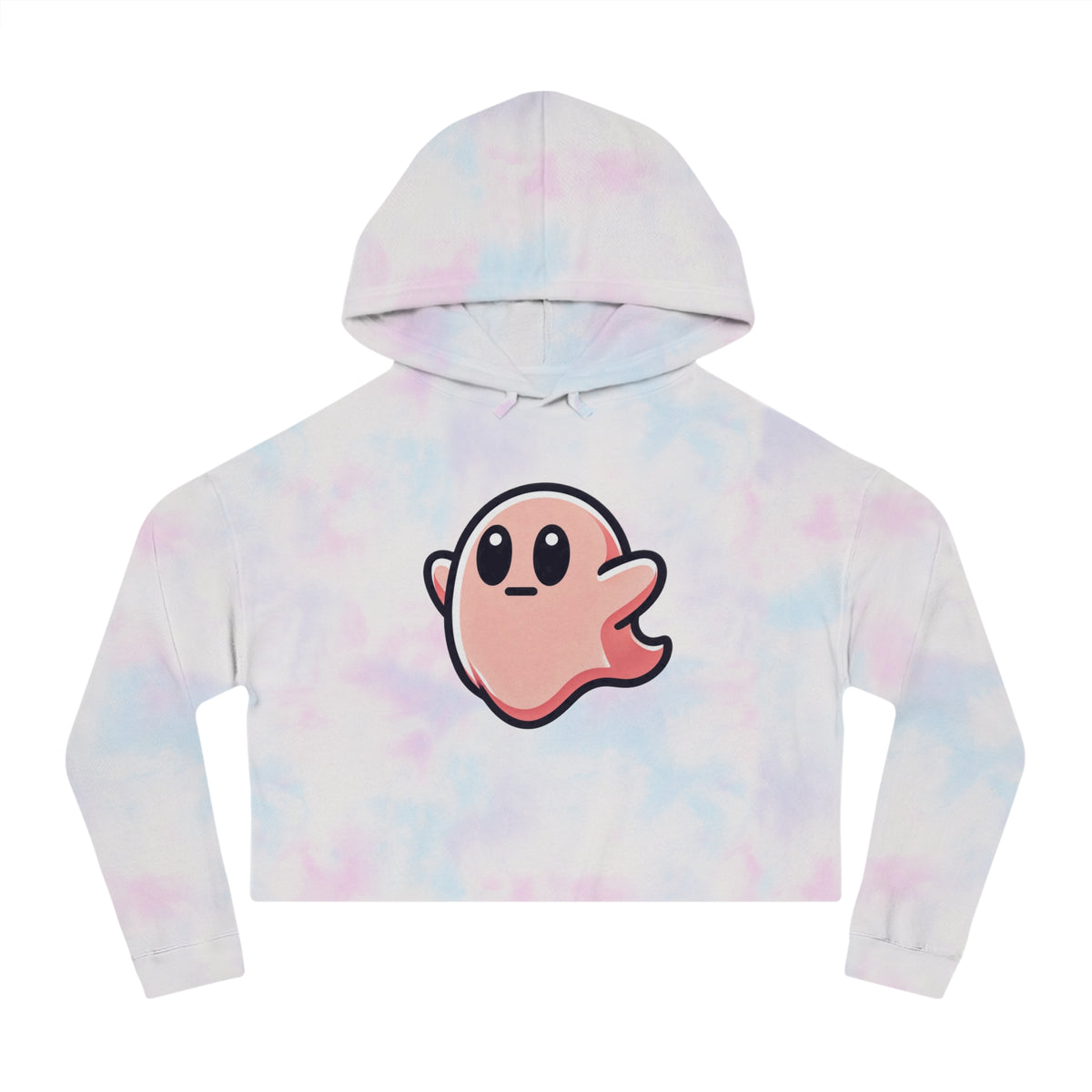 Susy "Midly Confused" Spookie Cropped Hoodie — Women’s Kawaii Ghost Hooded Sweatshirt