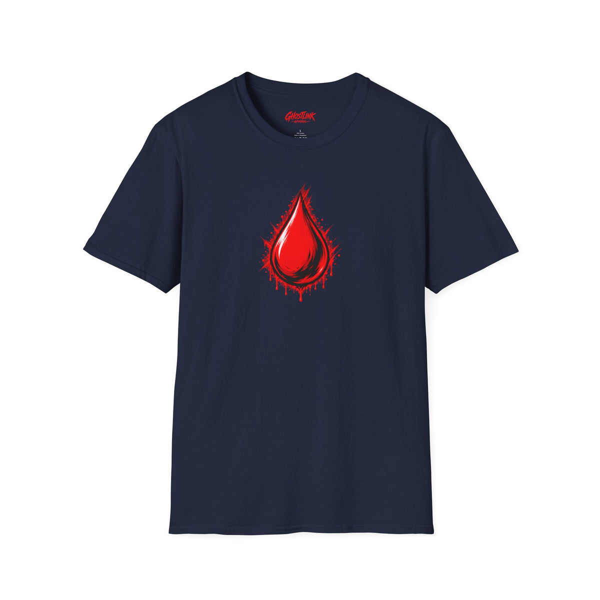 Ghostlink Blood Drop Graphic T-Shirt — Dripping Red Teardrop Design