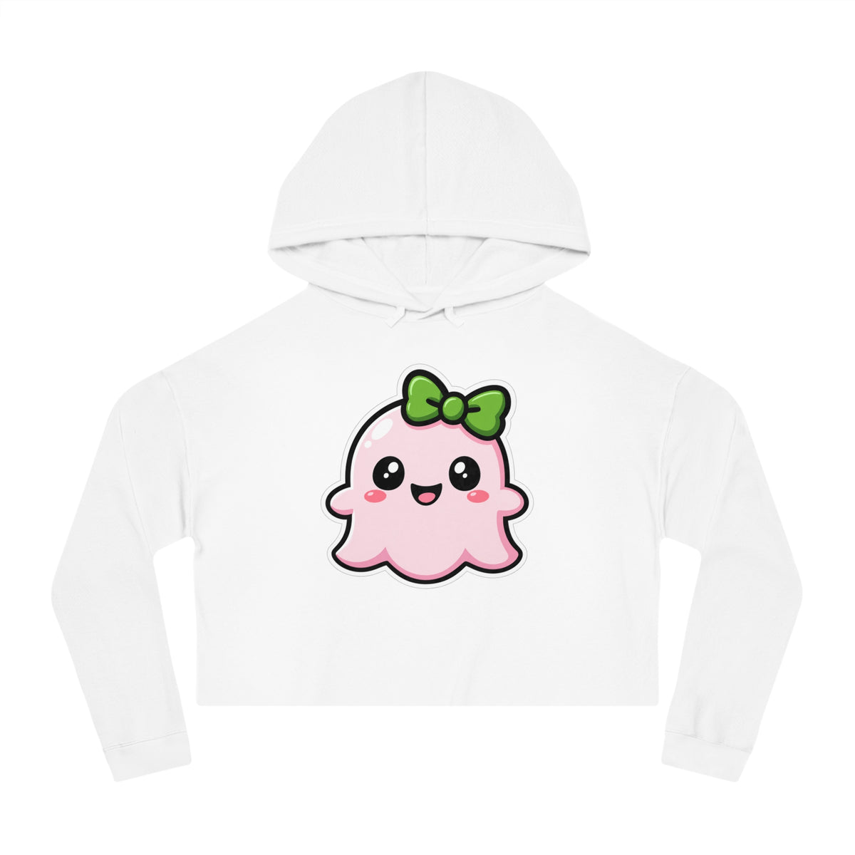 Happy "Penelope" Spookie Cropped Hoodie – Cute Kawaii Bow Graphic for Women
