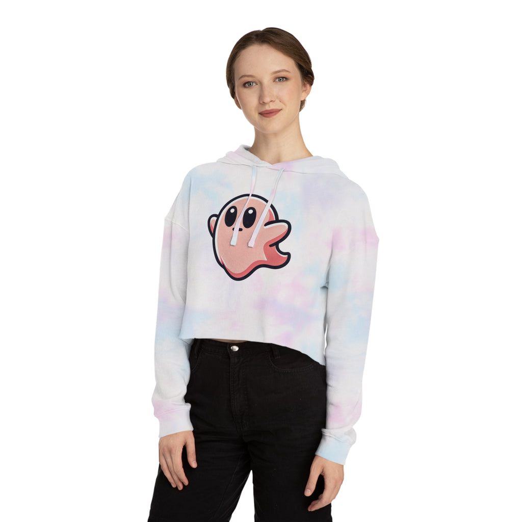 Susy "Midly Confused" Spookie Cropped Hoodie — Women’s Kawaii Ghost Hooded Sweatshirt