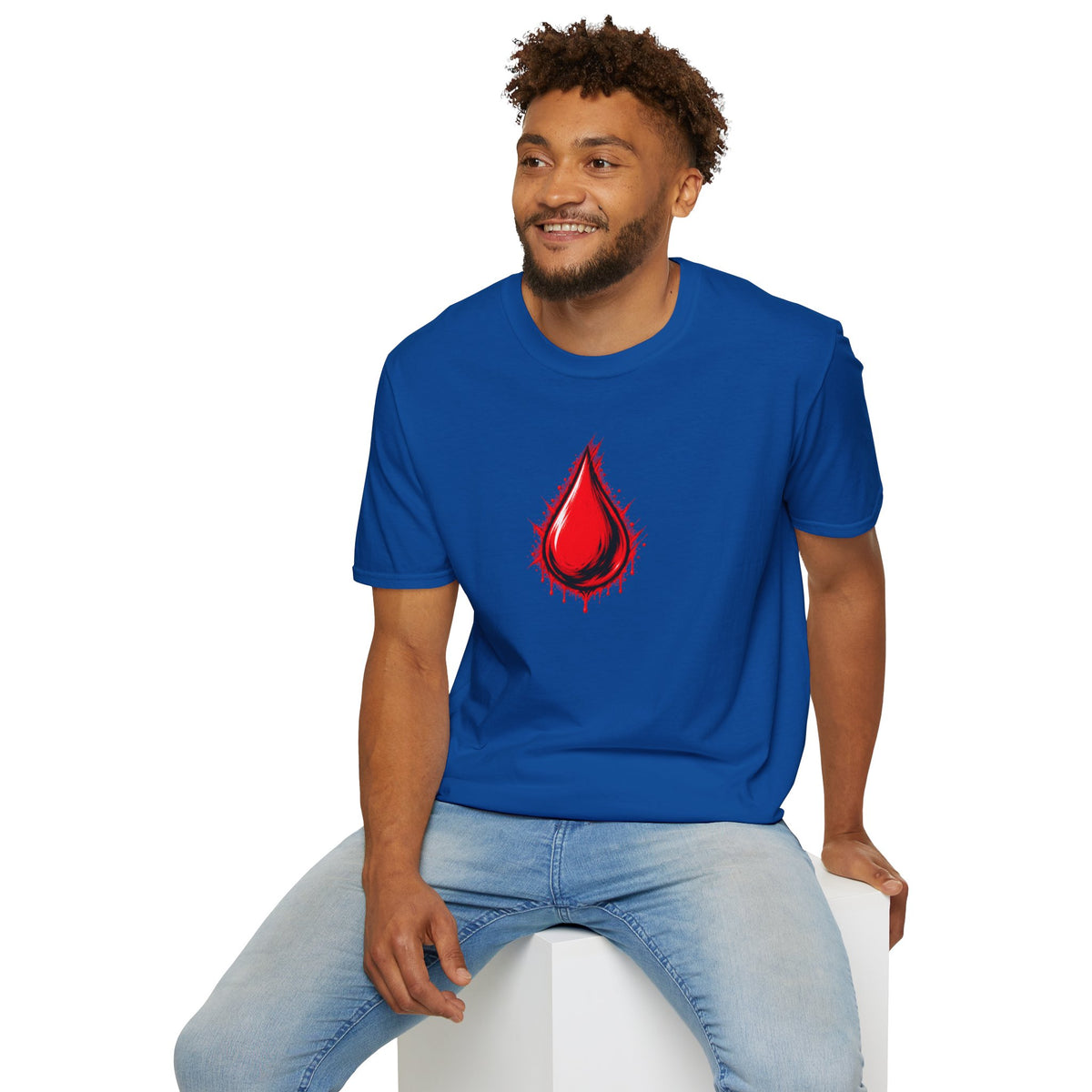 Ghostlink Blood Drop Graphic T-Shirt — Dripping Red Teardrop Design